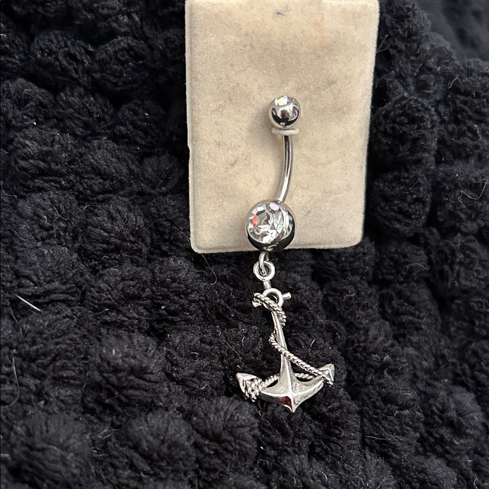 Silver and Blue Belly Button Ring Set - image 2